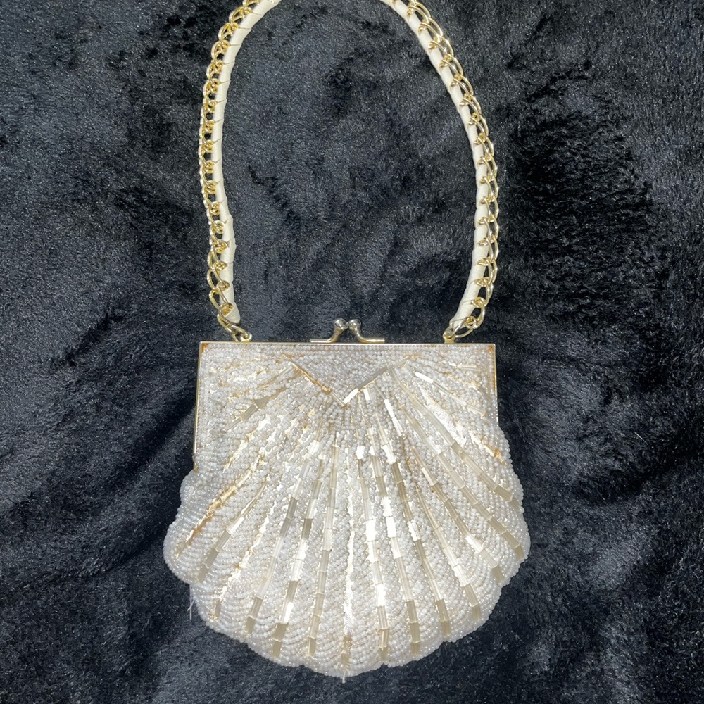 Elegant Gold and Silver Shell Evening Bag